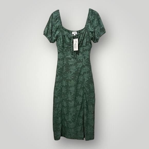 Lavender Moon Dress Size Small Juniors Burnout Floral Jade Green Keyhole Bodice - Picture 1 of 9